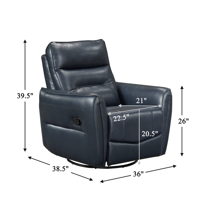OakvillePark Pinebrae Leather Manual Swivel Glider Recliner