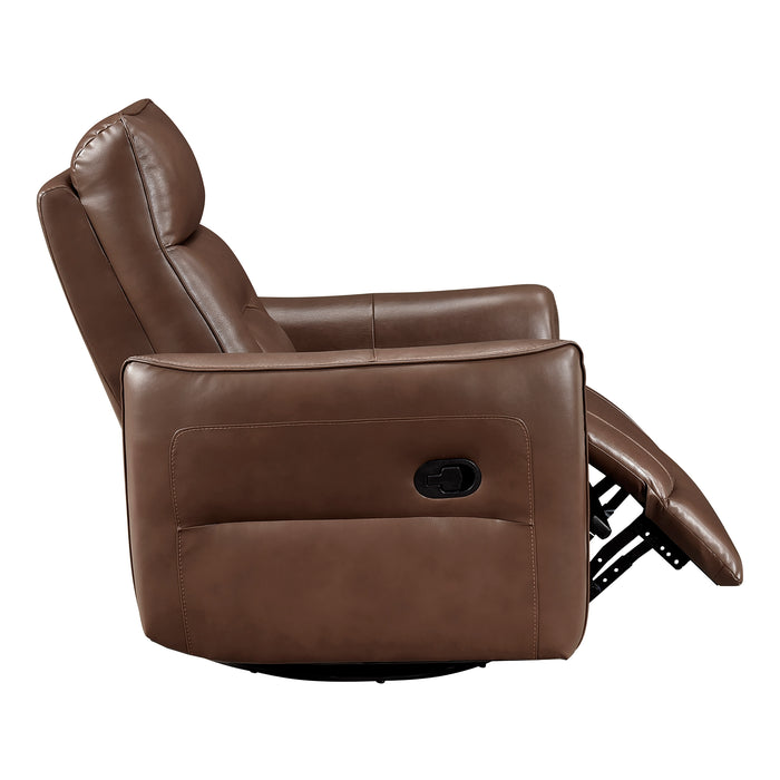 OakvillePark Pinebrae Leather Manual Swivel Glider Recliner