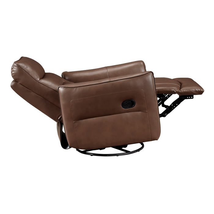 OakvillePark Pinebrae Leather Manual Swivel Glider Recliner