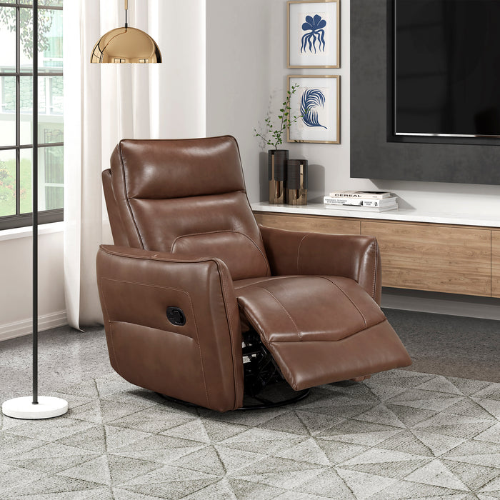 OakvillePark Pinebrae Leather Manual Swivel Glider Recliner
