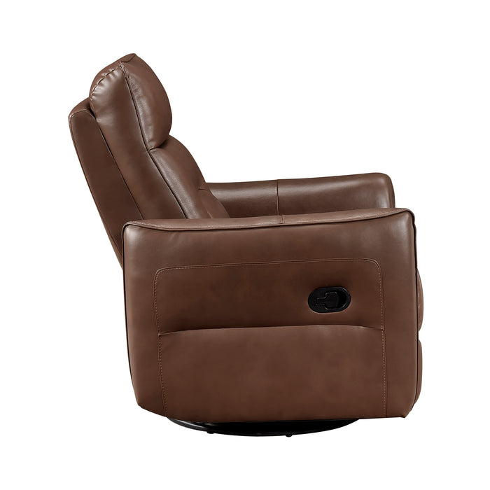 OakvillePark Pinebrae Leather Manual Swivel Glider Recliner