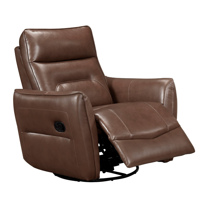 OakvillePark Pinebrae Leather Manual Swivel Glider Recliner