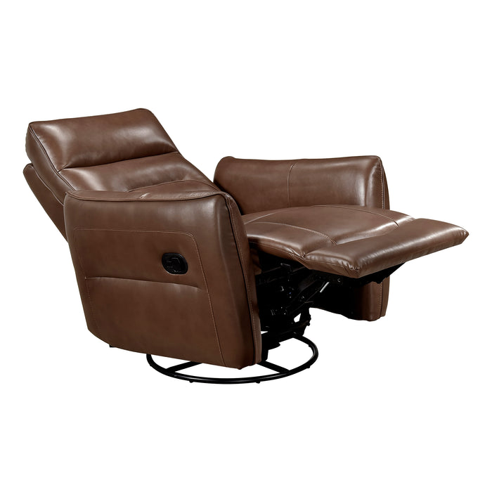 OakvillePark Pinebrae Leather Manual Swivel Glider Recliner
