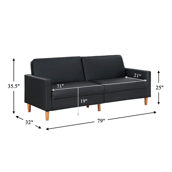 OakvillePark Cedarsong Faux Leather Convertible Sofa Bed