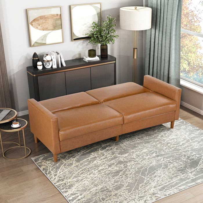 OakvillePark Cedarsong Faux Leather Convertible Sofa Bed